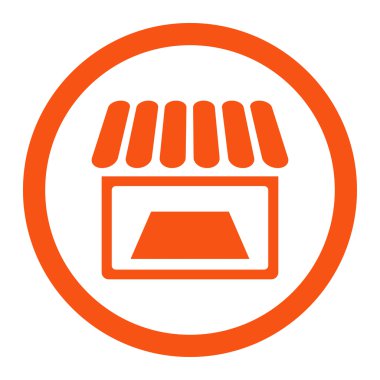 Dükkanı yuvarlak vektör simgesi