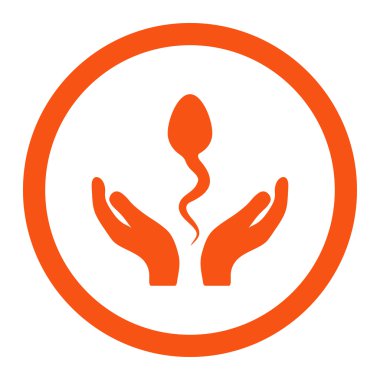 Sperm bakım yuvarlak vektör simgesi