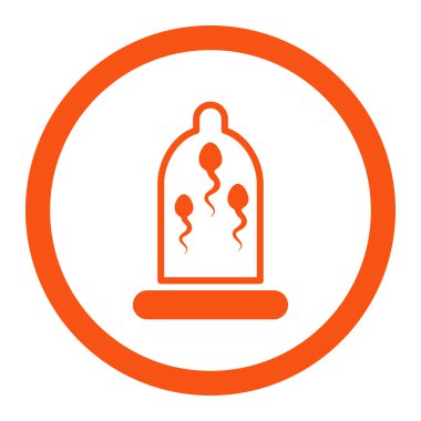 Sperm prezervatif yuvarlak vektör simgesi