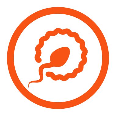 Sperm penetrasyon yuvarlak vektör simgesi