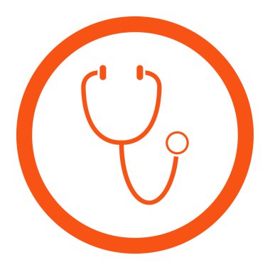 Stetoskop yuvarlak vektör simgesi