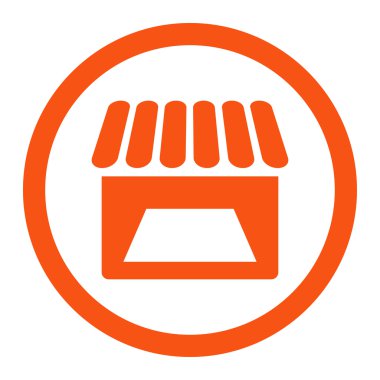 Mağaza yuvarlak vektör simgesi