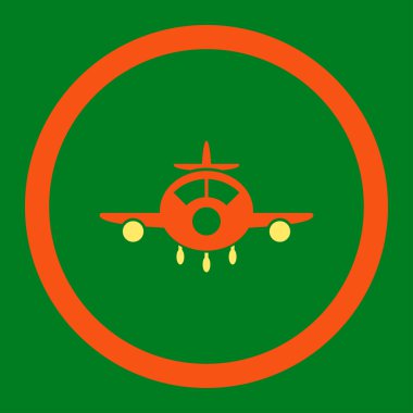 Uçak yuvarlak vektör simgesi