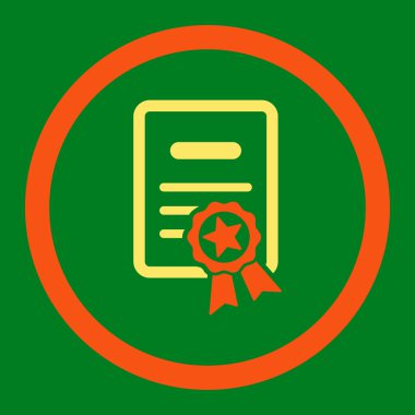 Onaylı Diploma yuvarlak vektör simgesi