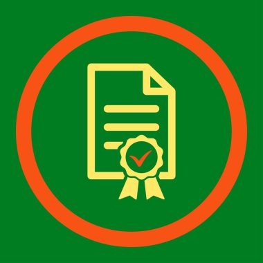 Sertifikalı yuvarlak vektör simgesi