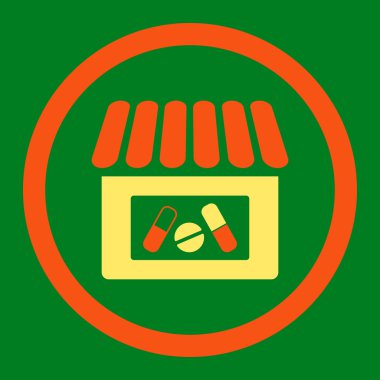 Eczane yuvarlak vektör simgesi