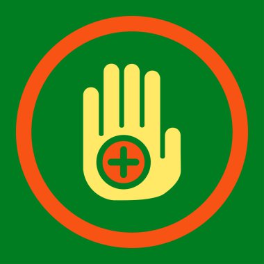 El tıbbi işaret yuvarlak vektör simgesi