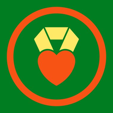 Kalp Ödülü yuvarlak vektör simgesi