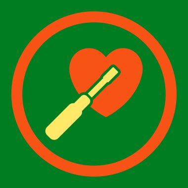 Kalp yuvarlak vektör simge ayarlama