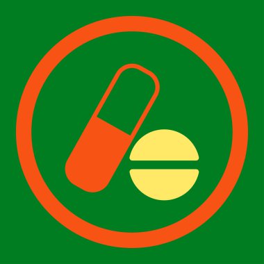 İlaç yuvarlak vektör simgesi