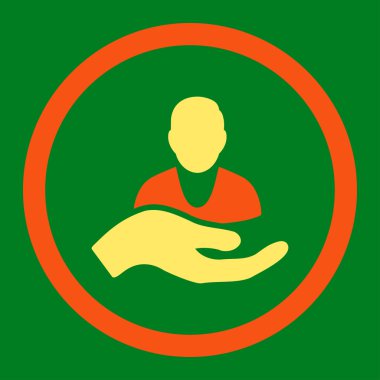 Hasta yardım yuvarlak vektör simgesi