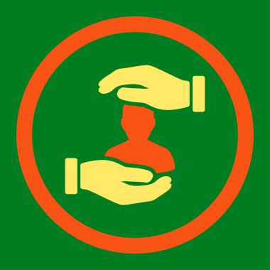 Hasta sigorta yuvarlak vektör simgesi