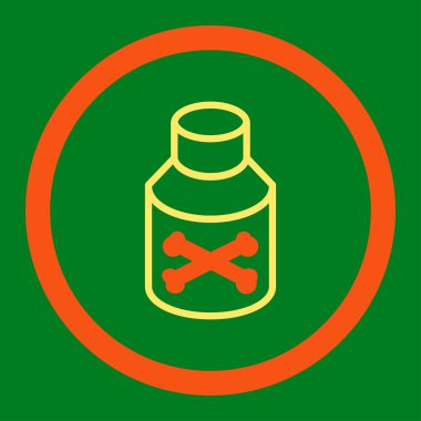 Zehir şişe yuvarlak vektör simgesi