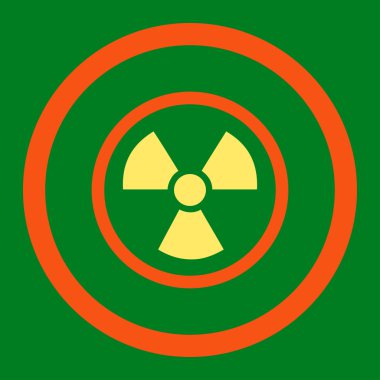 Radyasyon tehlike yuvarlak vektör simgesi