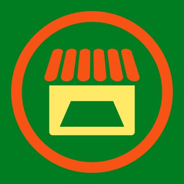 Mağaza yuvarlak vektör simgesi