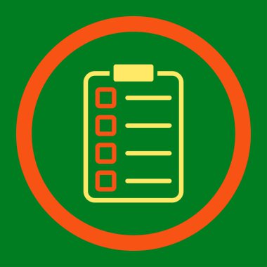 Test formu yuvarlak vektör simgesi