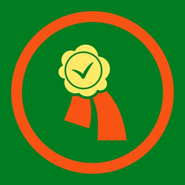 Doğrulama mühür vektör simge yuvarlak