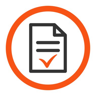 Geçerli belge yuvarlak vektör simgesi