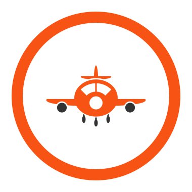Uçak yuvarlak vektör simgesi