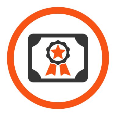 Ödülü Diploma yuvarlak vektör simgesi