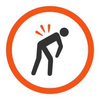 Sırt ağrısı yuvarlak vektör simgesi