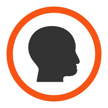 Kel kafası vektör simge yuvarlak