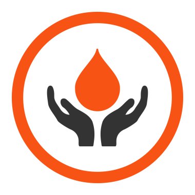 Kan bağışı yuvarlak vektör simgesi