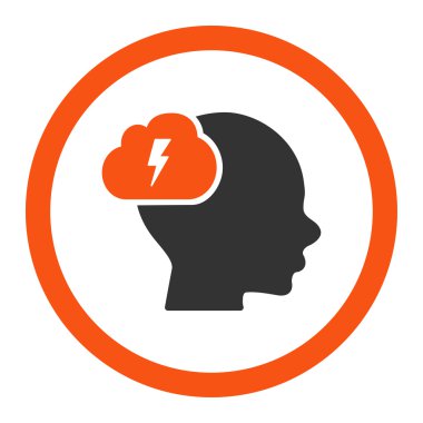 Beyin fırtınası yuvarlak vektör simgesi