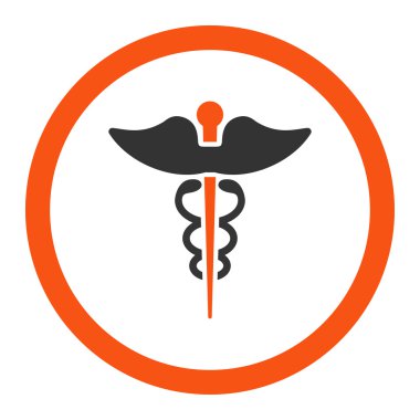 Caduceus yuvarlak vektör simgesi