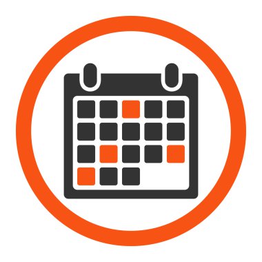 Takvim randevu yuvarlak vektör simgesi