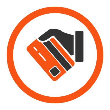 Kartı ödeme yuvarlak vektör simgesi