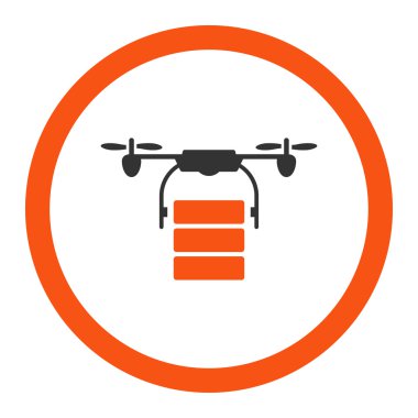 Kargo uçağı yuvarlak vektör simgesi