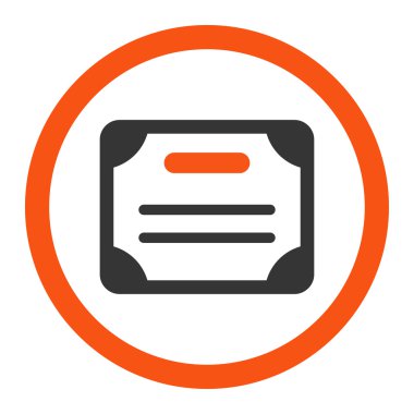 Sertifika yuvarlak vektör simgesi