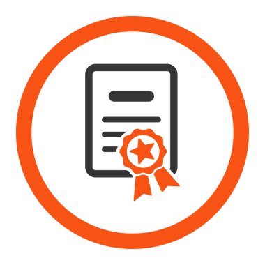 Onaylı Diploma yuvarlak vektör simgesi