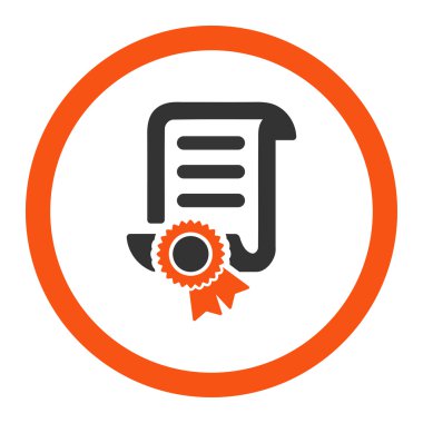 Sertifikalı kaydırma belge yuvarlak vektör simgesi