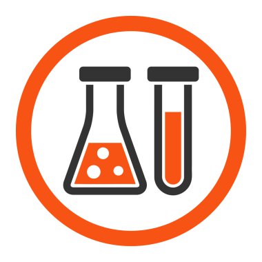 Kimya yuvarlak vektör simgesi