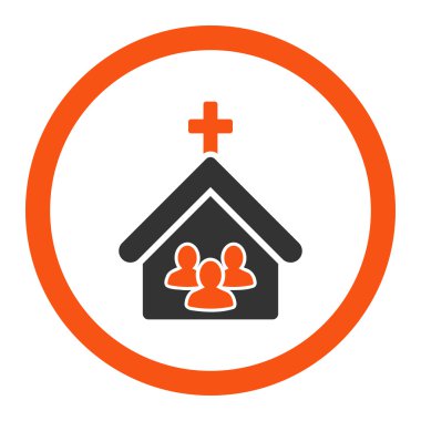 Kilise yuvarlak vektör simgesi
