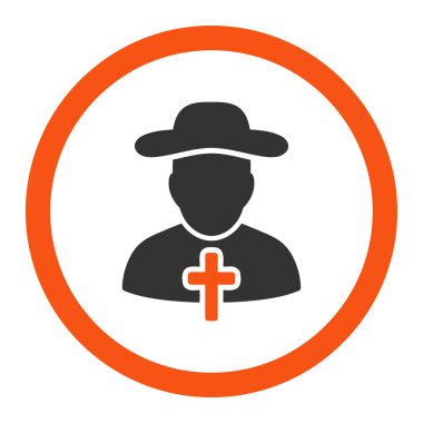 Rahip yuvarlak vektör simgesi