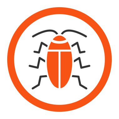 Hamam böceği yuvarlak vektör simgesi