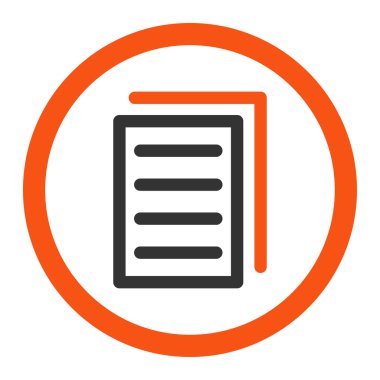 Kopya belge yuvarlak vektör simgesi