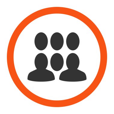 Kalabalık yuvarlak vektör simgesi