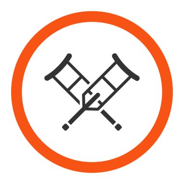 Koltuk değneği yuvarlak vektör simgesi