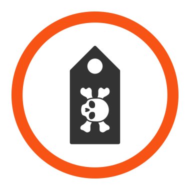 Ölüm etiket yuvarlak vektör simgesi