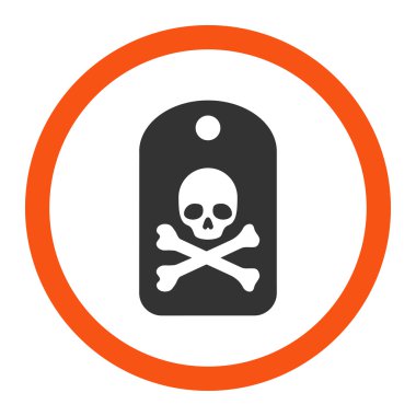 Ölüm etiket yuvarlak vektör simgesi