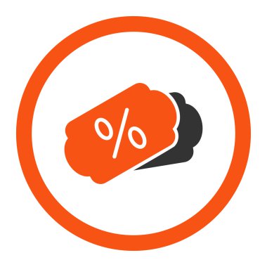 İndirim kuponları yuvarlak vektör simgesi