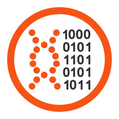 DNA kodu yuvarlak vektör simgesi