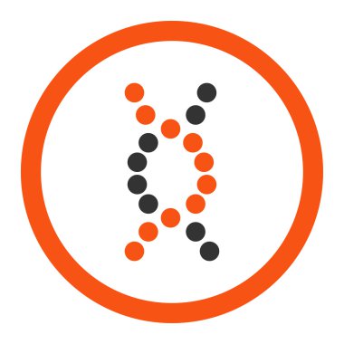 DNA sarmal yuvarlak vektör simgesi