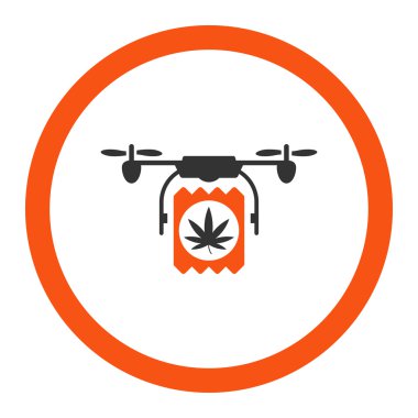 Uyuşturucu uçağı teslim yuvarlak vektör simgesi