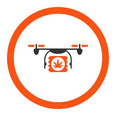Uyuşturucu dron sevk irsaliyesi yuvarlak vektör simgesi