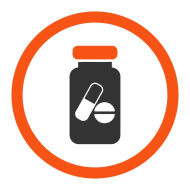 Uyuşturucu Phial yuvarlak vektör simgesi